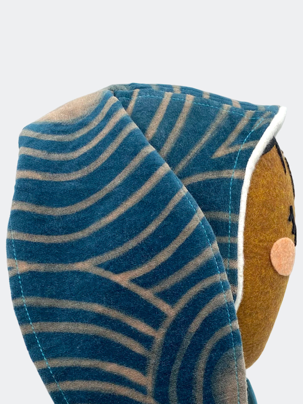 Cerulean Velourean Peacock Glow Baby Bunny Bonnet – Hand-Dyed Concentric Wonder