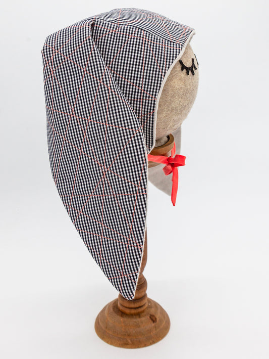 Gingham Baby Bunny Bonnet in Punk n’ Pink: A Kawaii Twist on Edgy Style! 🎀✨