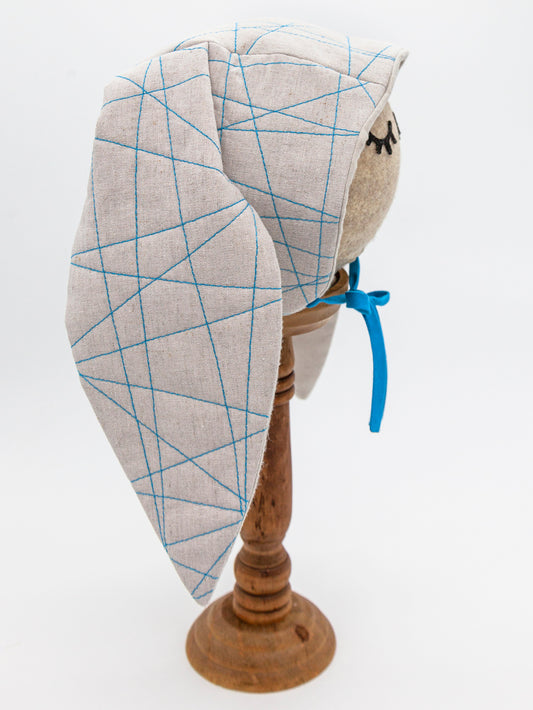 Linen Baby Bunny Bonnet in Island Breeze Blue: A Splash of Coastal Charm! 🌊