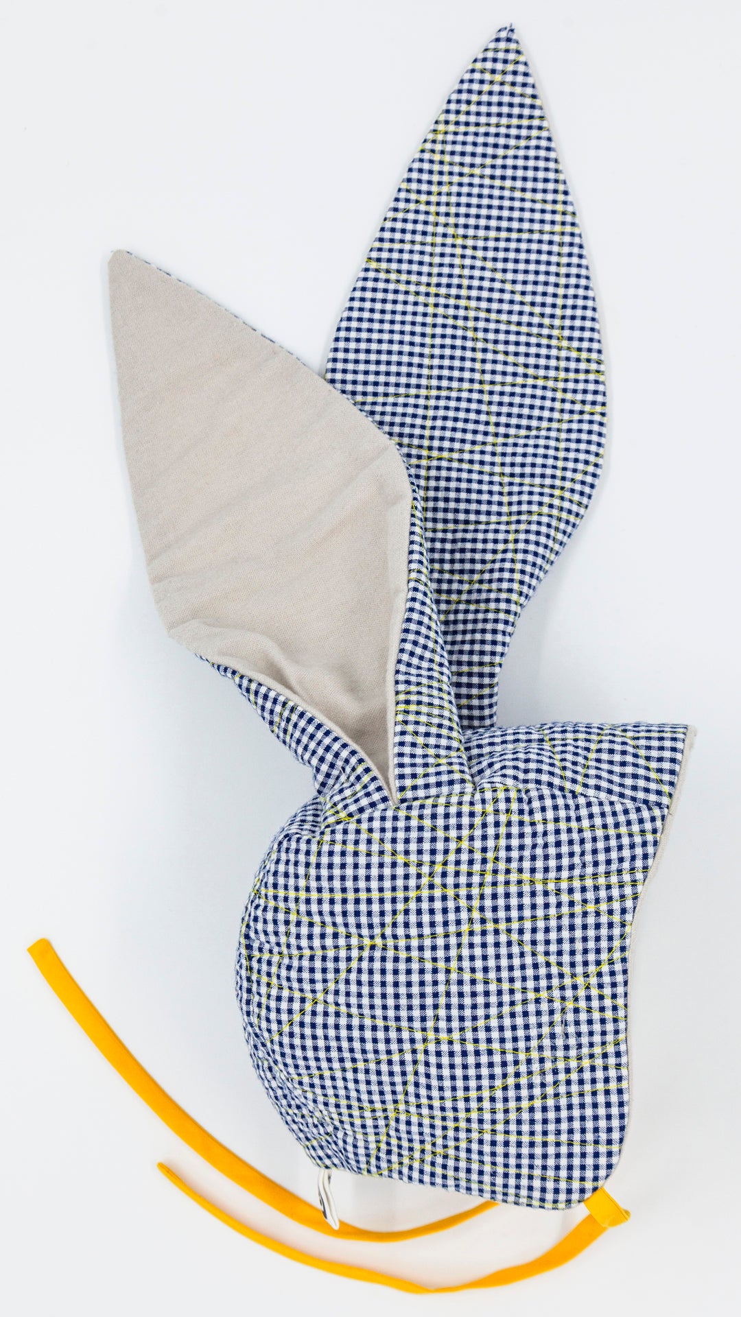 Seersucker Baby Bunny Bonnet in Regatta: Nautical Signals in Monochrome Maritime! ⚓🏴☠️✨