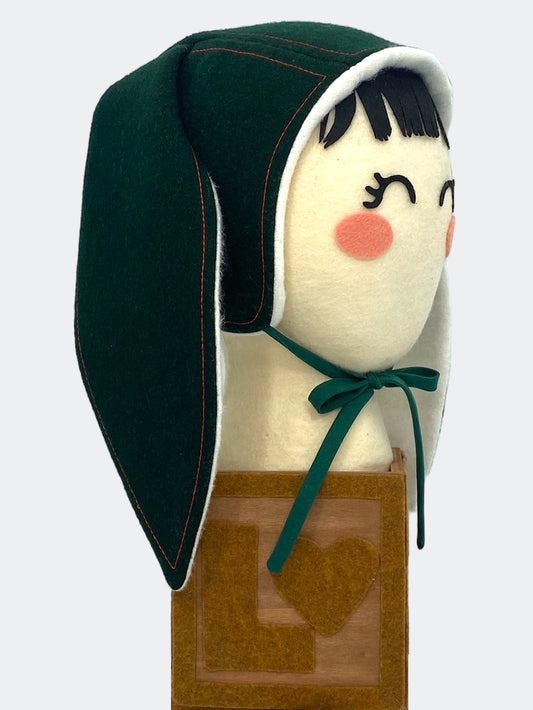 Wool Baby Bunny Bonnet in Lucky Carrot: Cozy, Playful, and Sustainable