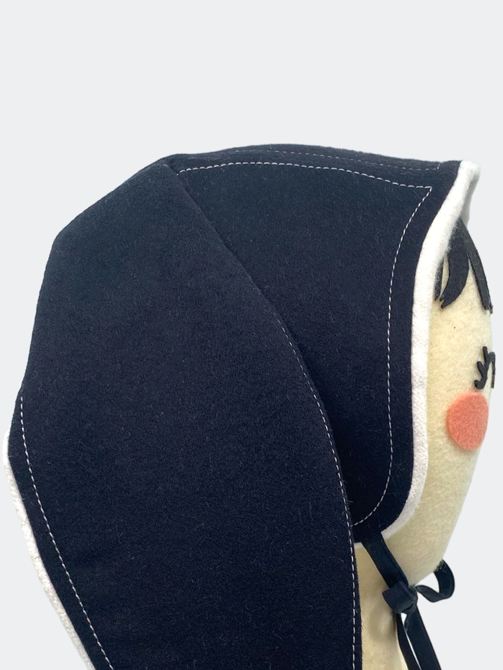 Cashmere Baby Bunny Bonnet in Obsidian