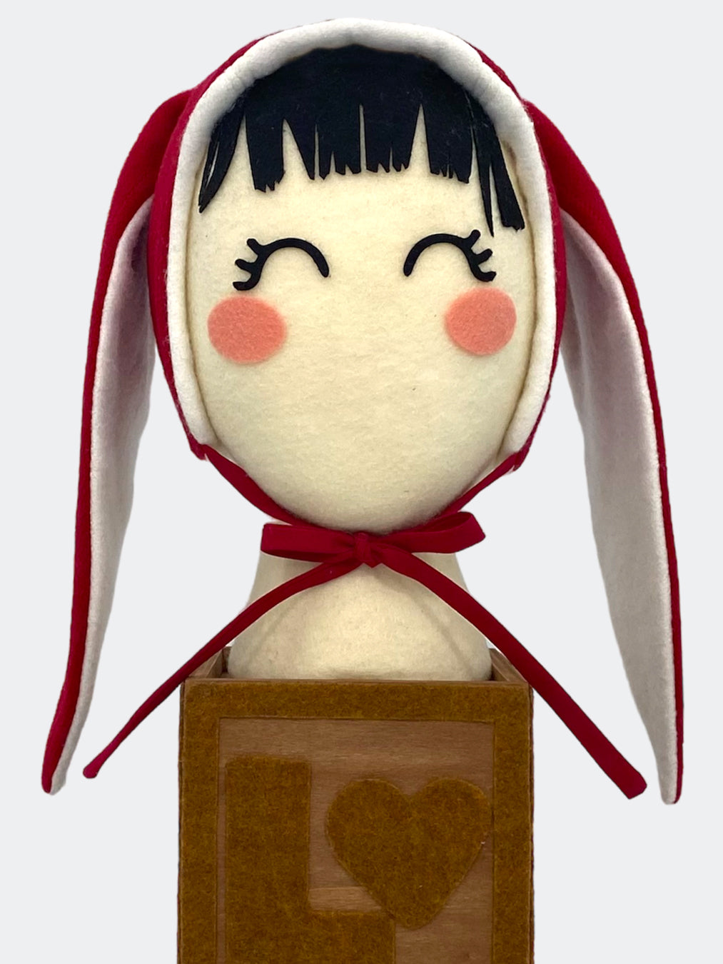 Wool Baby Bunny Bonnet in Republik Rouge: A Bold Statement of Cozy Charm