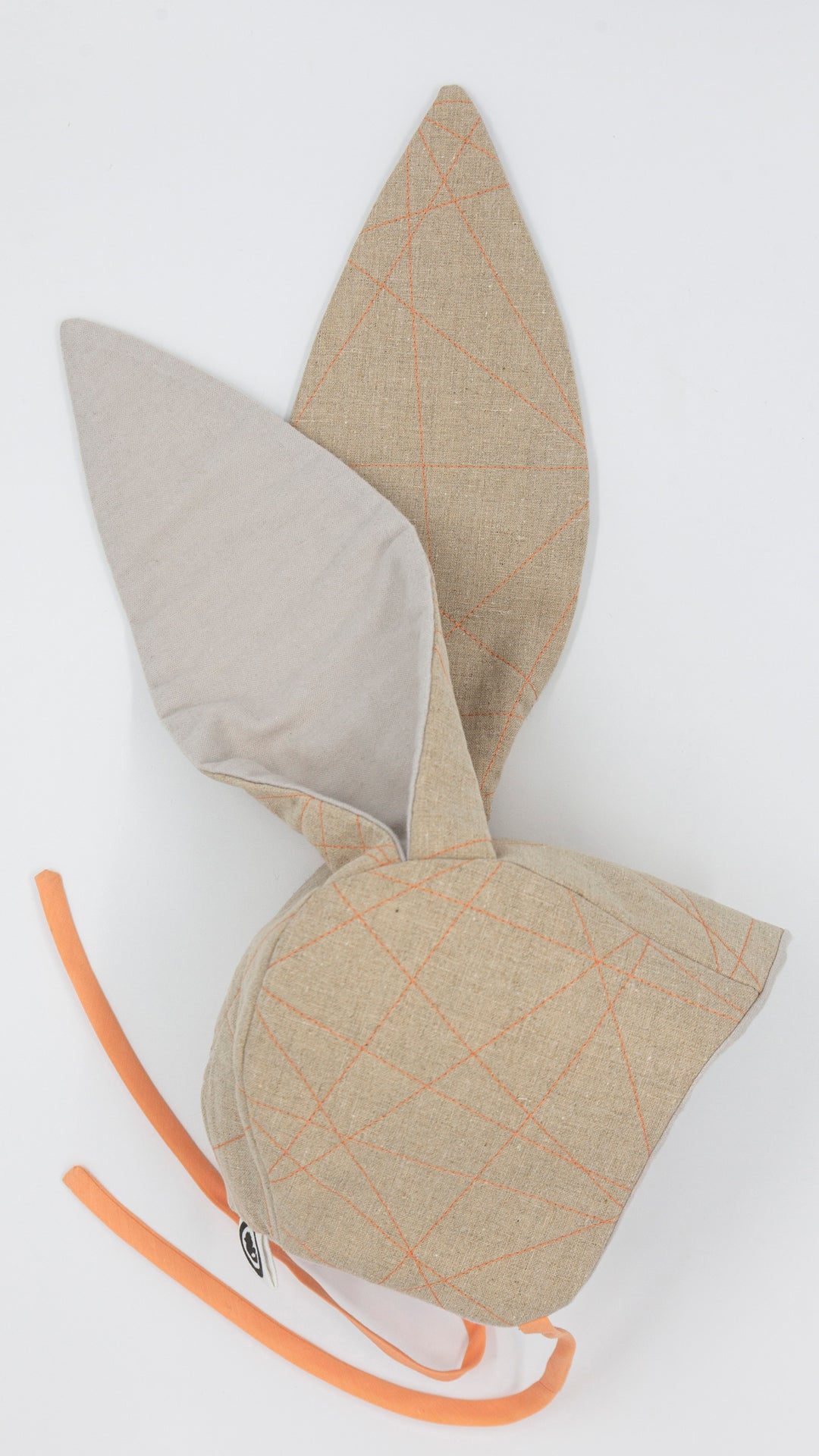 Linen Baby Bunny Bonnet in Sunkissed Summer Sunset: Peach Glow & Golden Memories