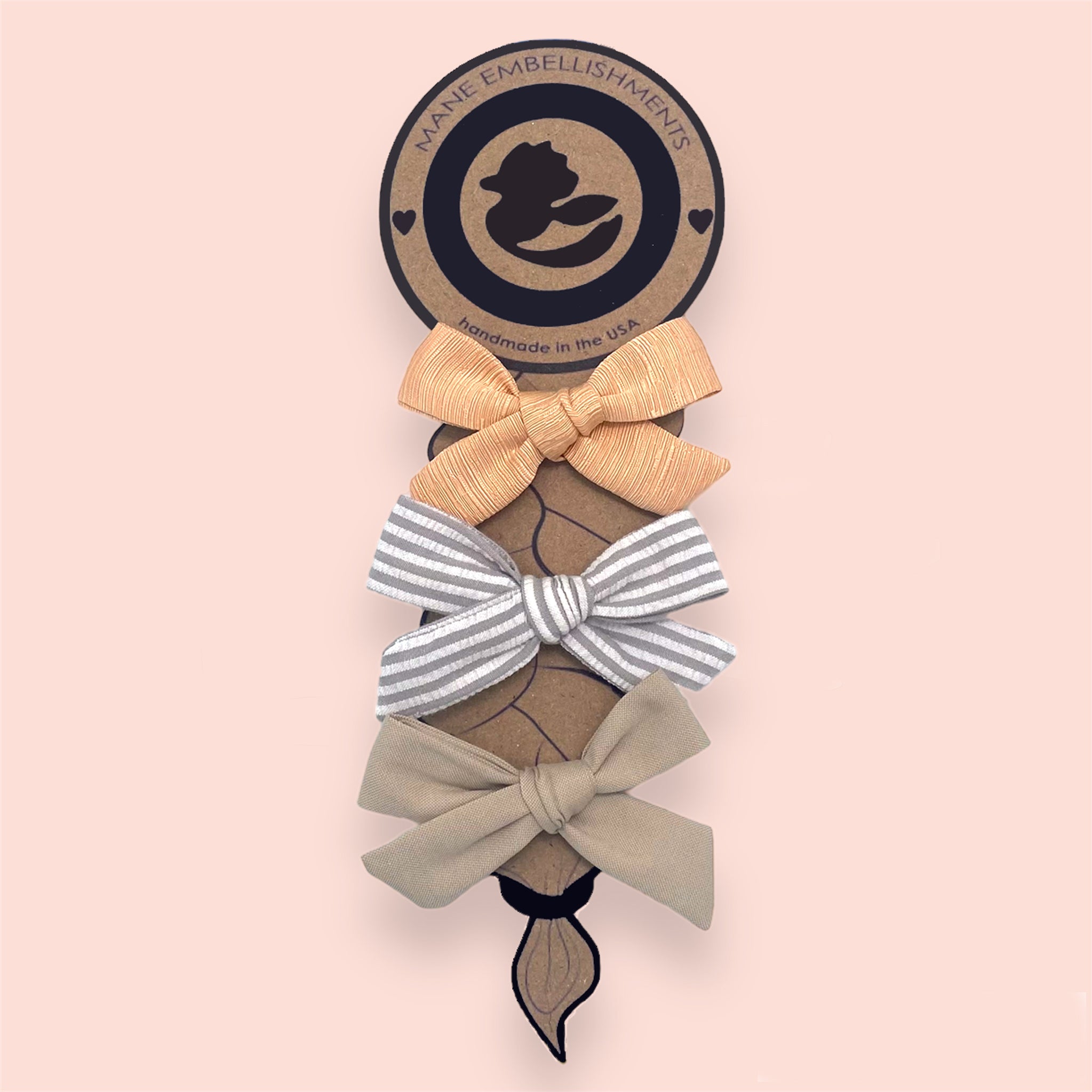 Mayvis Mini Baby Bows in Peach Cobbler and Seersucker – Luh♥︎duckie™